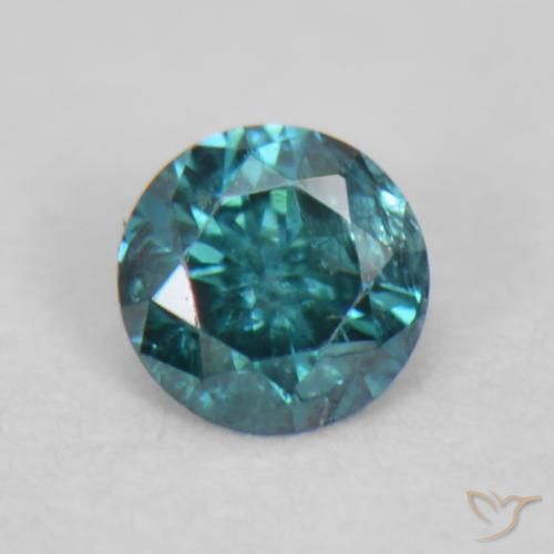 0.02 ct Blue Diamond Gemstone, Diamond Gem in Diamond-Cut Shape for Sale.