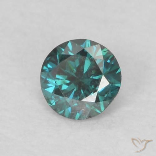 0.07 ct Blue Diamond Stone, Natural Diamond in Diamond-Cut Shape for Sale