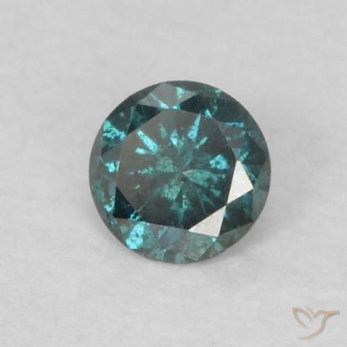 0.07 ct Blue Diamond Stone, Natural Diamond in Diamond-Cut Shape for Sale