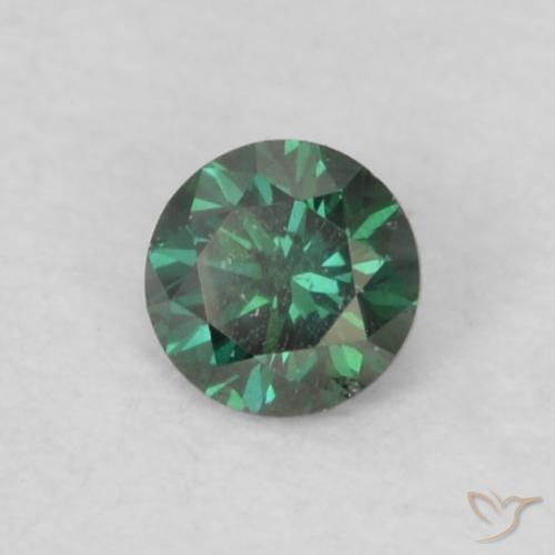 0.06 ct Green Diamond Stone, Natural Diamond in Diamond-Cut Shape for Sale