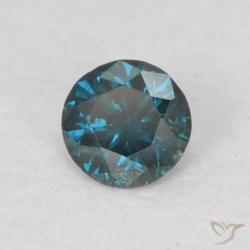 0.06 ct Blue Diamond Stone, Natural Diamond in Diamond-Cut Shape for Sale