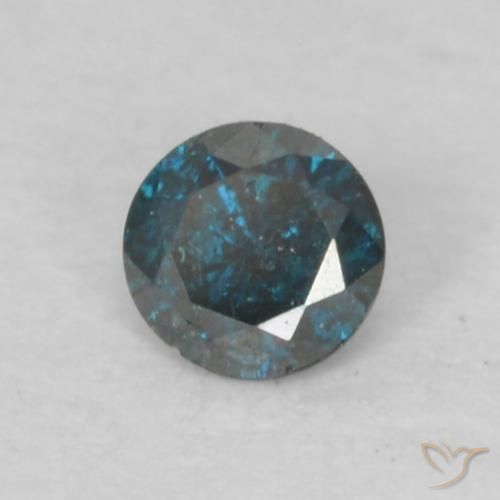 0.07 ct Blue Diamond Stone, Natural Diamond in Diamond-Cut Shape for Sale