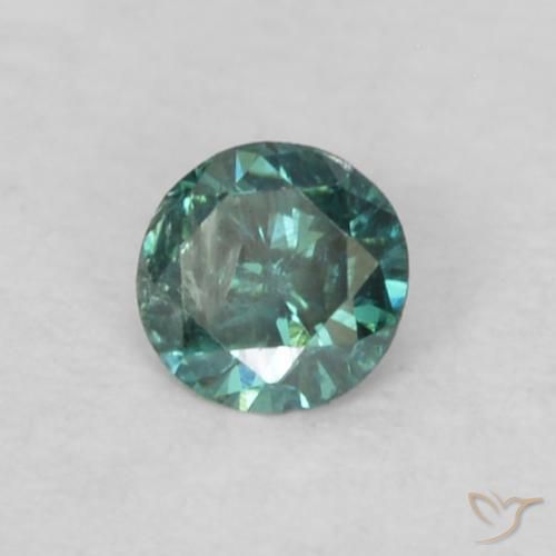 0.05 ct Green Diamond Stone, Natural Diamond in Diamond-Cut Shape for Sale