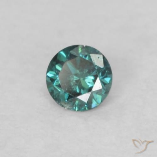 0.04 ct Green Diamond Stone, Natural Diamond in Diamond-Cut Shape for Sale