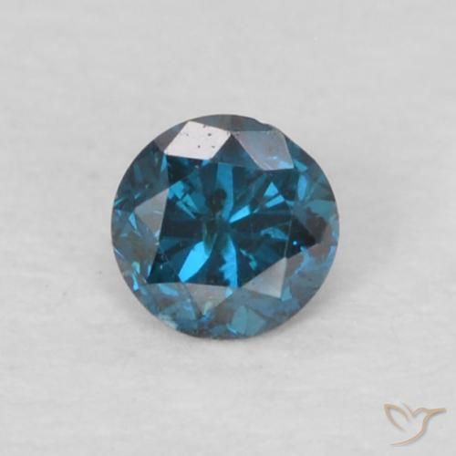 0.07ct Natural Blue Diamond, Round, VS-SI