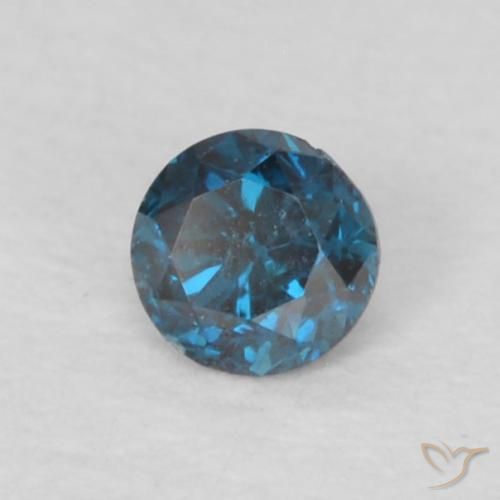 0.07 ct Blue Diamond Stone, Natural Diamond in Diamond-Cut Shape for Sale