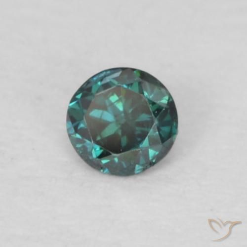 0.04 ct Green Diamond Stone, Natural Diamond in Diamond-Cut Shape for Sale