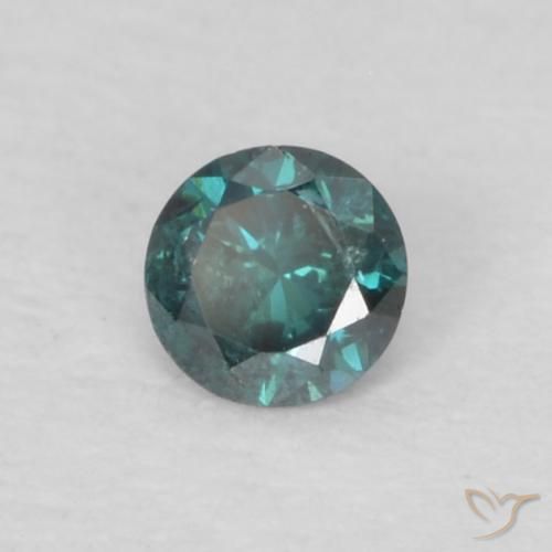 0.06 ct Green Diamond Stone, Natural Diamond in Diamond-Cut Shape for Sale