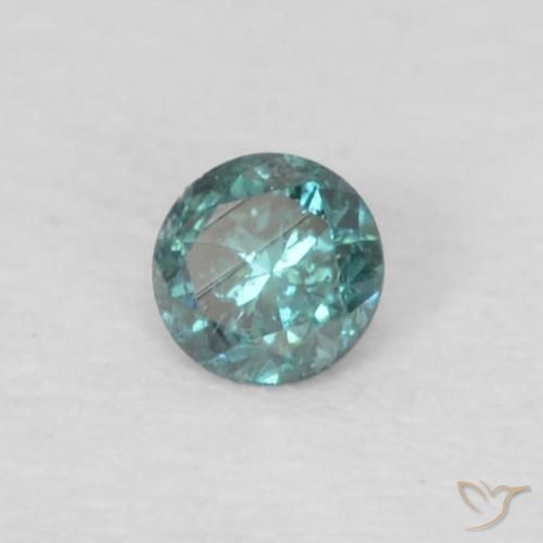 0.04 ct Green Diamond Stone, Natural Diamond in Diamond-Cut Shape for Sale