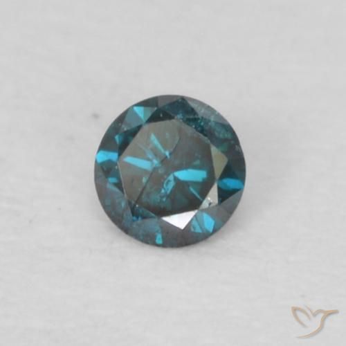 0.04 ct Blue Diamond Stone, Natural Diamond in Diamond-Cut Shape for Sale