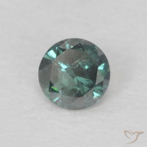 0.04 ct Green Diamond Stone, Natural Diamond in Diamond-Cut Shape for Sale