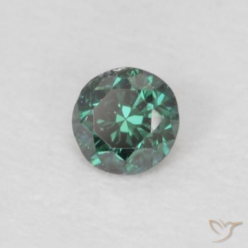0.05 ct Green Diamond Stone, Natural Diamond in Diamond-Cut Shape for Sale