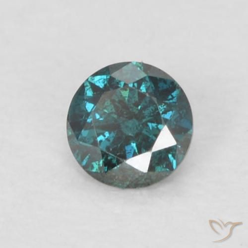 0.06 ct Blue Diamond Stone, Natural Diamond in Diamond-Cut Shape for Sale