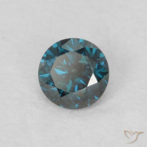 0.06 ct Blue Diamond Stone, Natural Diamond in Diamond-Cut Shape for Sale