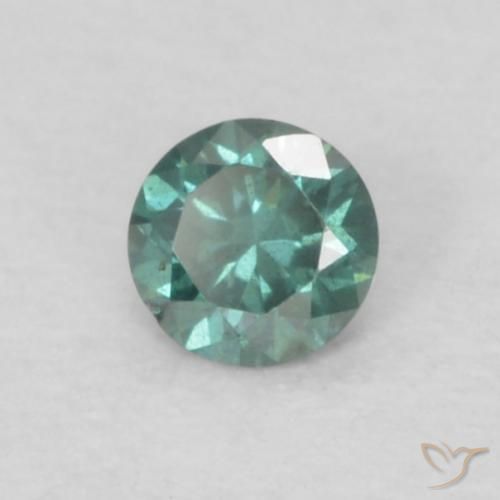 0.06 ct Green Diamond Stone, Natural Diamond in Diamond-Cut Shape for Sale