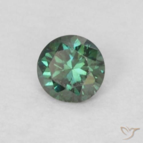 0.05 ct Green Diamond Stone, Natural Diamond in Diamond-Cut Shape for Sale