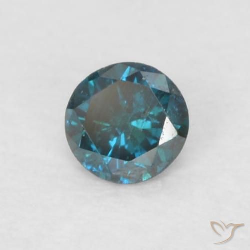 0.06 ct Blue Diamond Stone, Natural Diamond in Diamond-Cut Shape for Sale