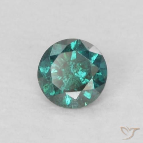 0.05 ct Green Diamond Stone, Natural Diamond in Diamond-Cut Shape for Sale
