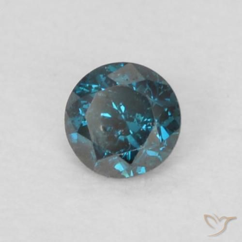 0.06 ct Blue Diamond Stone, Natural Diamond in Diamond-Cut Shape for Sale