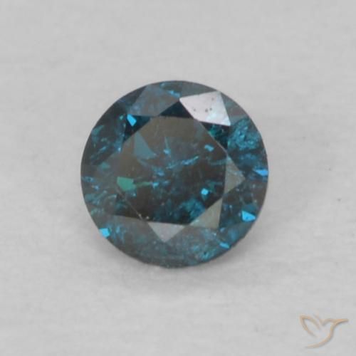 0.08 ct Blue Diamond Stone, Natural Diamond in Diamond-Cut Shape for Sale
