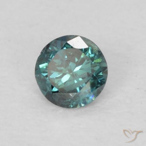 0.06 ct Green Diamond Stone, Natural Diamond in Diamond-Cut Shape for Sale
