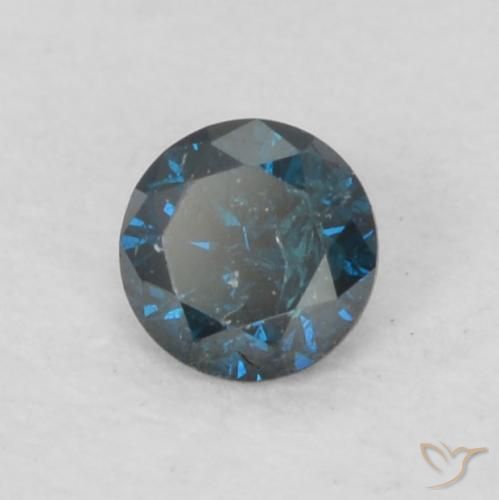 0.07 ct Blue Diamond Stone, Natural Diamond in Diamond-Cut Shape for Sale