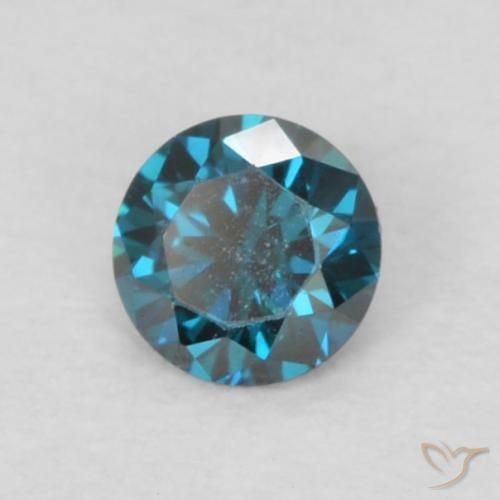 0.07 ct Blue Diamond Stone, Natural Diamond in Diamond-Cut Shape for Sale
