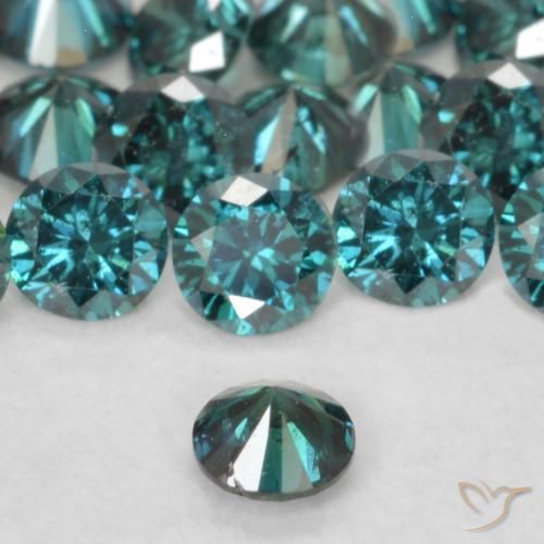 Diamond Gemstones in 2.4 mm (calibrated) Size for Sale, Diamond Stones in Green Color
