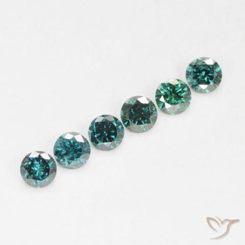0.23 ctw Green Diamond Stones, Natural Diamond in Diamond-Cut Shape for Sale