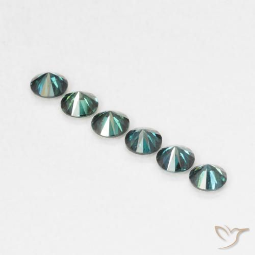 Diamond Gemstones in 2.3 mm (calibrated) Size for Sale, Diamond Stones in Green Color