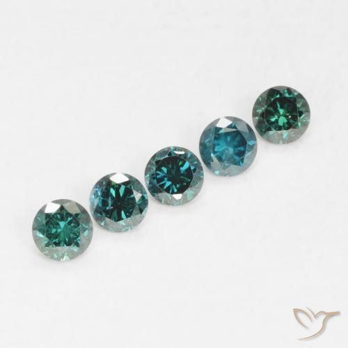 0.05 ct Green Diamond Stone, Natural Diamond in Diamond-Cut Shape for Sale