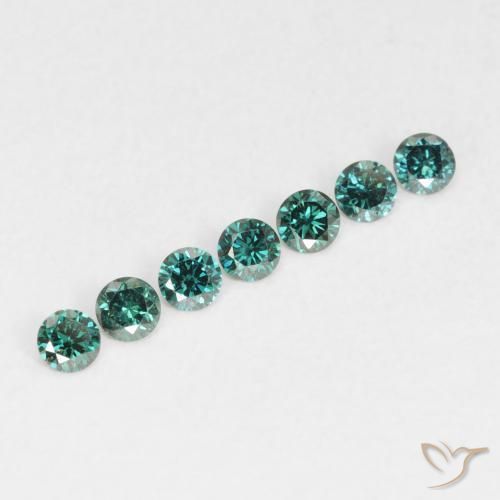 0.17 ctw Green Diamond Stones, Natural Diamond in Diamond-Cut Shape for Sale