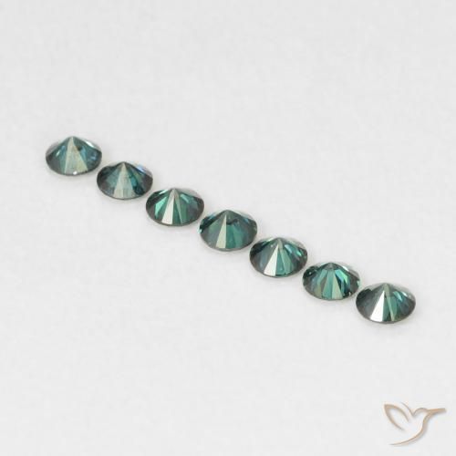 Diamond Gemstones in 2 mm (calibrated) Size for Sale, Diamond Stones in Green Color