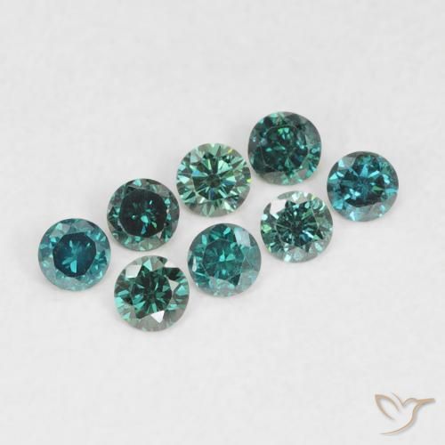 0.25 ctw Green Diamond Stones, Natural Diamond in Diamond-Cut Shape for Sale