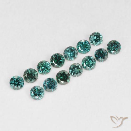 0.31 ctw Green Diamond Stones, Natural Diamond in Diamond-Cut Shape for Sale