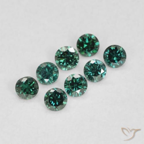 0.17 ctw Green Diamond Stones, Natural Diamond in Diamond-Cut Shape for Sale
