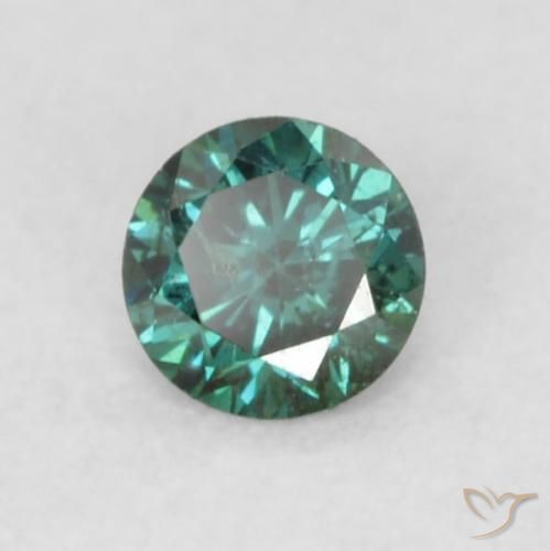 0.08 ct Green Diamond Stone, Natural Diamond in Diamond-Cut Shape for Sale