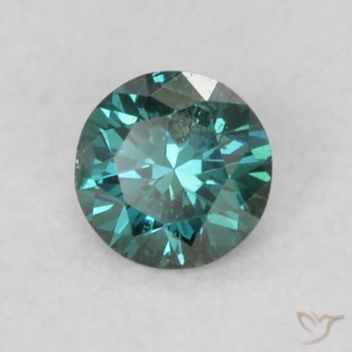 0.08 ct Green Diamond Stone, Natural Diamond in Diamond-Cut Shape for Sale