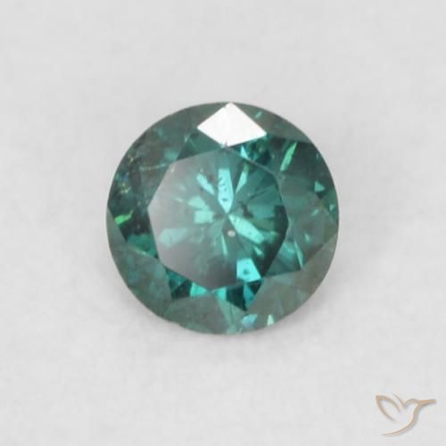 0.07 ct Green Diamond Stone, Natural Diamond in Diamond-Cut Shape for Sale