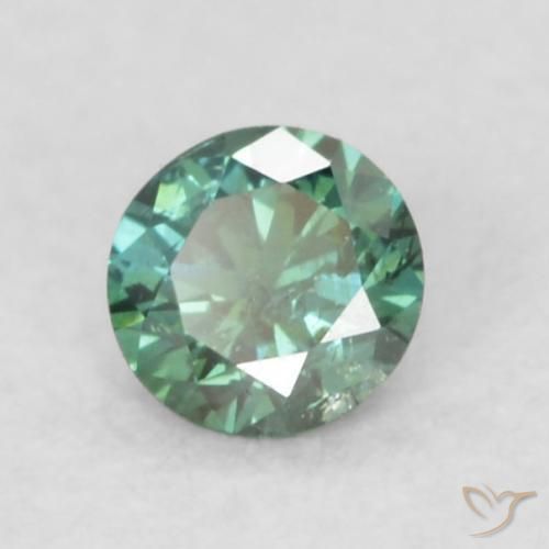 0.08 ct Green Diamond Stone, Natural Diamond in Diamond-Cut Shape for Sale