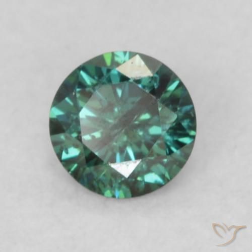 0.09 ct Green Diamond Stone, Natural Diamond in Diamond-Cut Shape for Sale