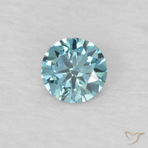 0.04 ct Blue Diamond Stone, Natural Diamond in Diamond-Cut Shape for Sale