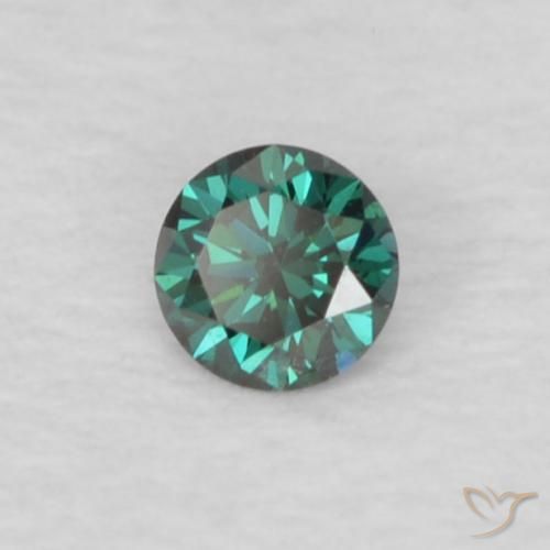0.03 ct Green Diamond Stone, Natural Diamond in Diamond-Cut Shape for Sale