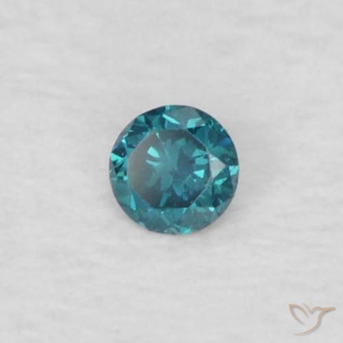 0.03 ct Blue Diamond Stone, Natural Diamond in Diamond-Cut Shape for Sale