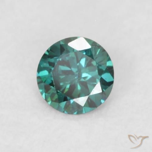 0.06 ct Green Diamond Stone, Natural Diamond in Diamond-Cut Shape for Sale