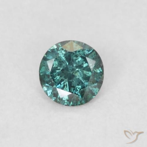0.08 ct Green Diamond Stone, Natural Diamond in Diamond-Cut Shape for Sale