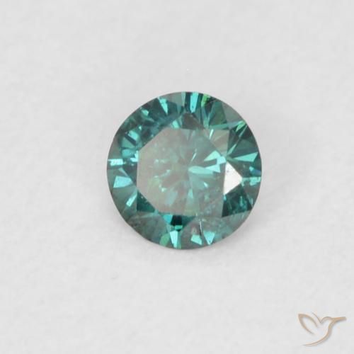 0.07 ct Green Diamond Stone, Natural Diamond in Diamond-Cut Shape for Sale
