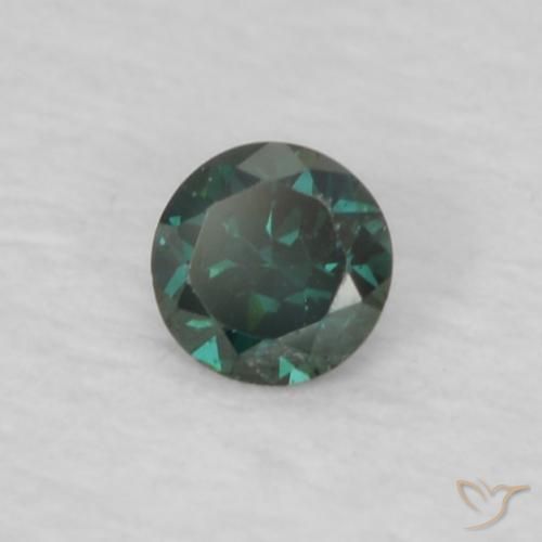 0.05 ct Green Diamond Stone, Natural Diamond in Diamond-Cut Shape for Sale