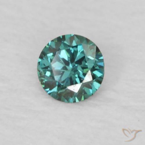 0.05 ct Green Diamond Stone, Natural Diamond in Diamond-Cut Shape for Sale
