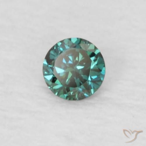 0.04 ct Green Diamond Stone, Natural Diamond in Diamond-Cut Shape for Sale